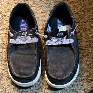 Hey Dude Dark Gray Shoes with Patterned Laces